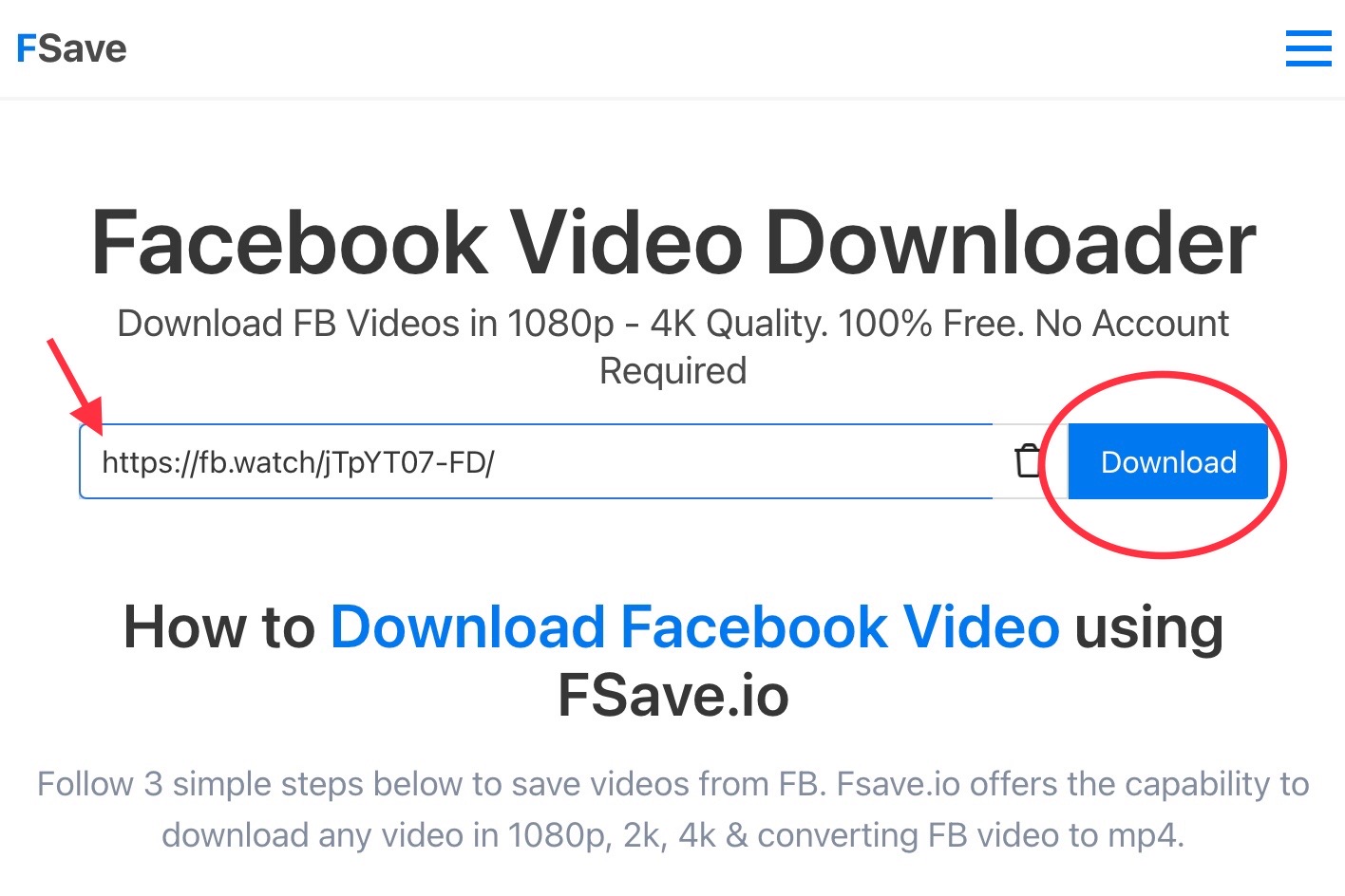 Easy to download FB video with FSave
